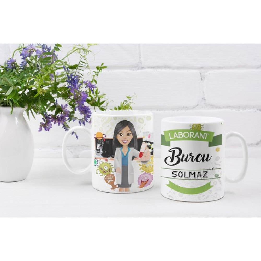 Eylül Design Kişiye Özel İsim Yazılı Laborant Özel Baskı Meslek Kupa Bardak - Beyaz - 330 ml Fincan / Bardak / Kahve Takımı Fiyatı