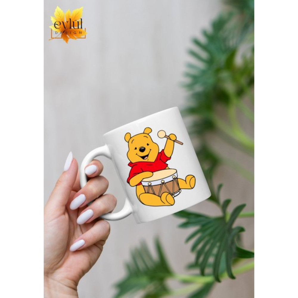 Eylül Design Winnie The Pooh Temalı Sevimli Eğlenceli Özel Tasarım Baskılı Kupa Bardak Hediye Bardak Fincan / Bardak / Kahve Takımı Fiyatı