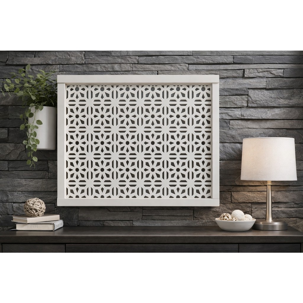 EyluX Shop Modern Dekoratif Duvara Asılabilir Sigorta ve Modem-Wifi Saklama Kutusu 25X35 cm Derinlik 10CM - Beyaz Router Fiyatı