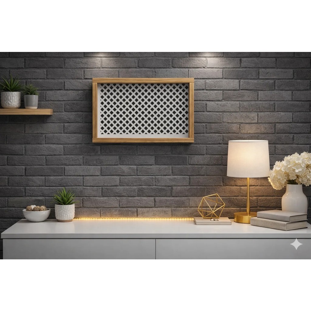 EyluX Shop Modern Dekoratif Duvara Asılabilir Sigorta ve Modem-Wifi Saklama Kutusu 30X40 cm Derinlik 10CM - Ahşap - Beyaz Router Fiyatı