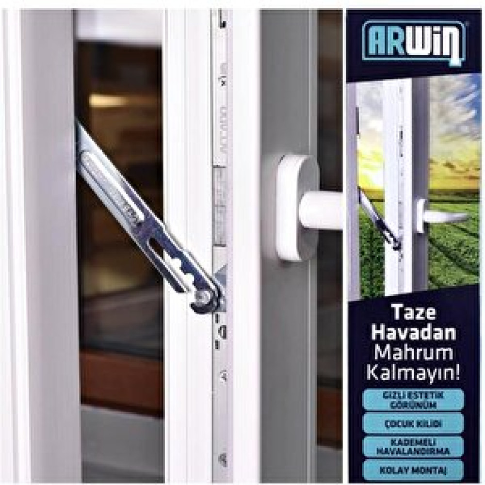 EYM Arwin Sağ Açılım Pencere Kademeli Havalandırma Kolu Pvc Kilidi Bebek Dolap Kilidi Fiyatı