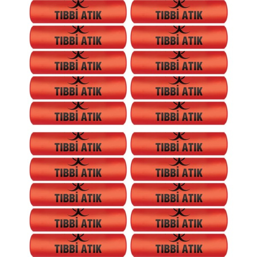 Eymar Market Tıbbi Atık Torbası Büyük Boy 65X80 cm 300 gr 10 Lu Rulo x 20 Paket =200 Adet (Kırmızı-Siyah Baskılı) Çöp Poşetleri Fiyatı