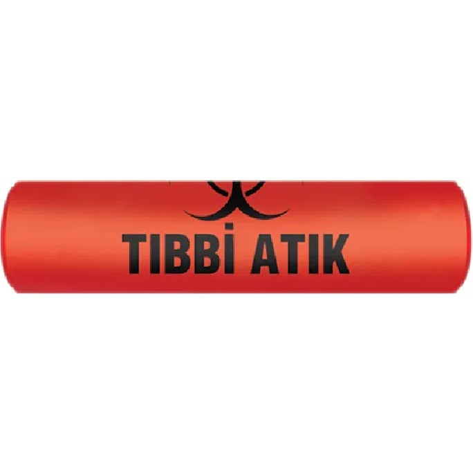 Eymar Market Tıbbi Atık Torbası Orta Boy 55 x 60 cm 300 gr 10 Lu Rulo x 5 Paket = 50 Adet (Kırmızı-Siyah Baskılı) Çöp Poşetleri Fiyatı