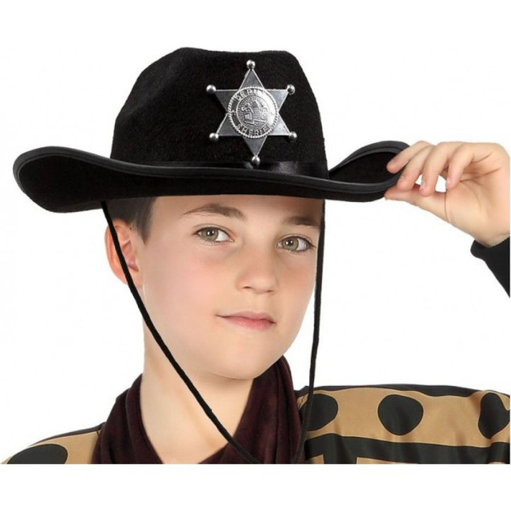 Eymoş Çocuk Kovboy Şapkası Sheriff Şapkası Siyah Renk Erkek Şapkası Fiyatı