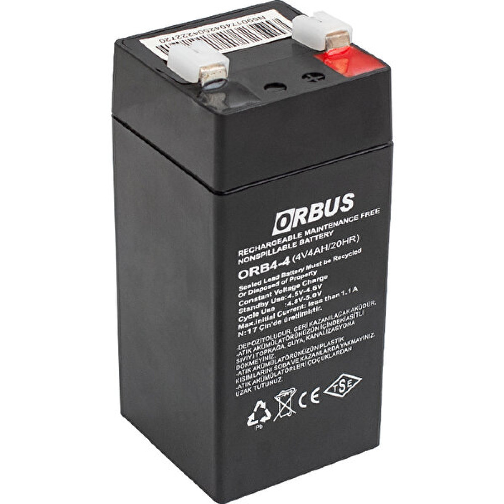 Eymoş Orbus Orb4-4 4 Volt - 4 Amper Dik Akü (45 x 45 x 100 Mm) (81) Akü Fiyatı