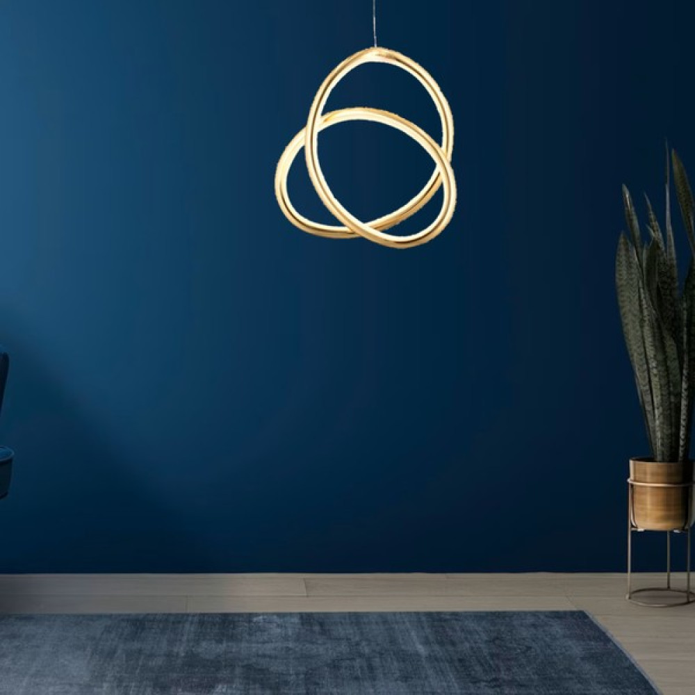 Eynes Avize Gold Renk 30 Watt 3 Renkli Ledli Modern Mutfak Banyo Antre / Hol LED Sarkıt Avize (Papyongold) Avize Fiyatı