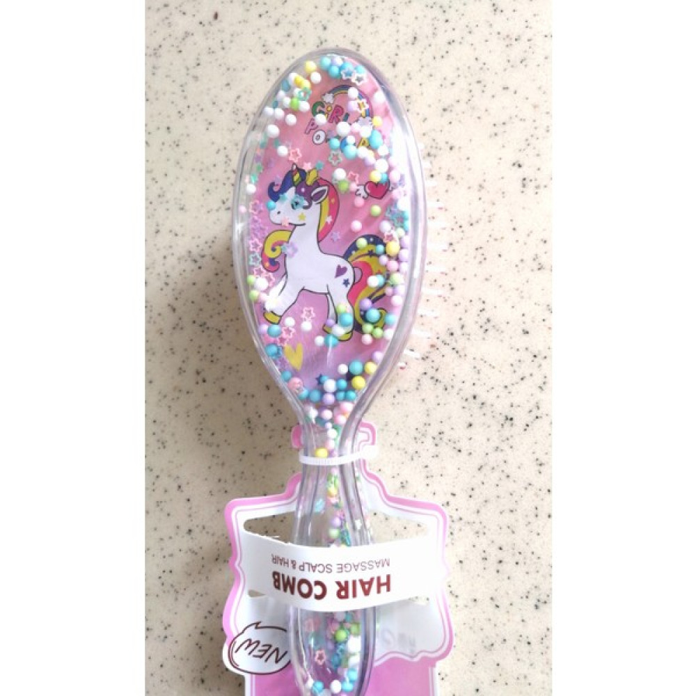 Eyo Içi Boncuklu Resimli Süslü Plastik Fırça Tarak Kız Çocuk Masaj Uçlu Pembe Saç Tarağı - oval atlı Saç Fırçası ve Tarağı Fiyatı