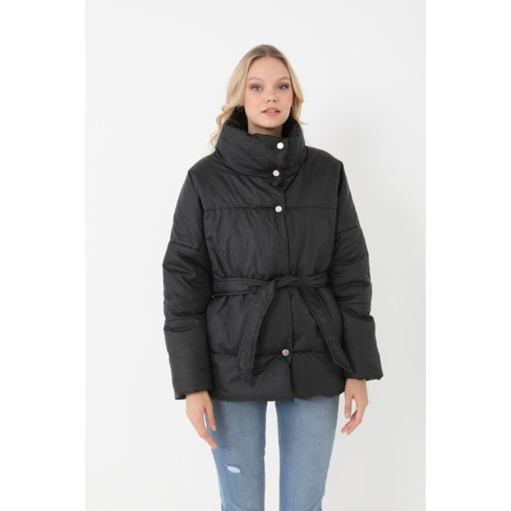 Eyon Trend Kadın Siyah Içi Dolgulu Astarlı Su Geçirmez Rüzgara Dayanıklı Oversize Bomber Mont & Kaban & Parka Bayan Mont Fiyatı