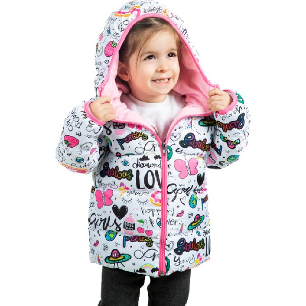 Eyon Trend Kız Çocuk İçi Polarlı Kapüşonlu Girls Yazılı Kelebek Desenli Kışlık Şişme Mont & Kaban & Parka Kız Çocuk Mont Fiyatı