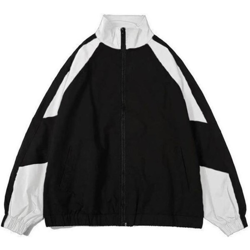 Eyon Trend Retro Beyaz Şerit Detaylı Siyah Paraşüt Ceket Erkek Ceket Fiyatı