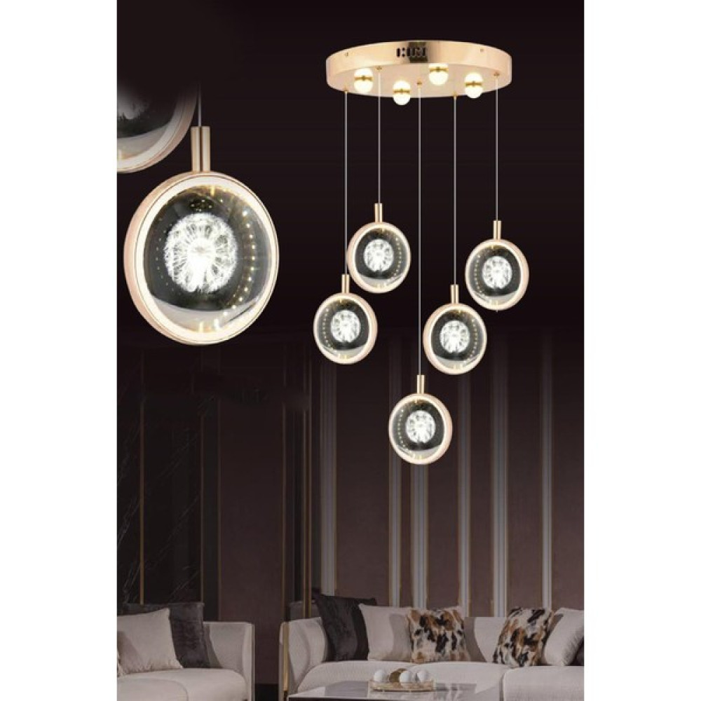 Eys 8W 5'li Gold Sarkıt LED Avize Avize Fiyatı