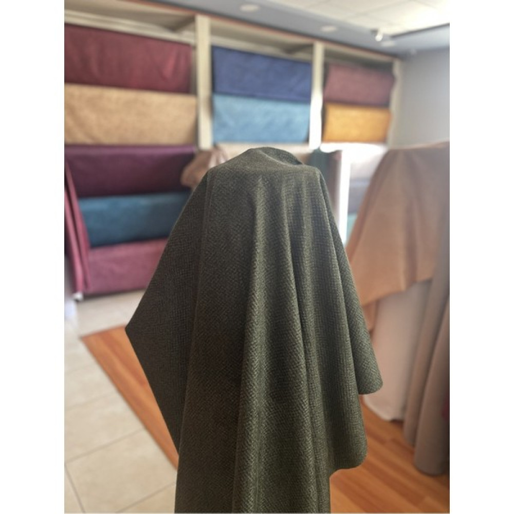 Eys Keten Desenli Yeşil Döşemelik Kumaş - 09-Yeşil - 100 cm - 140 cm Kumaşlar Fiyatı