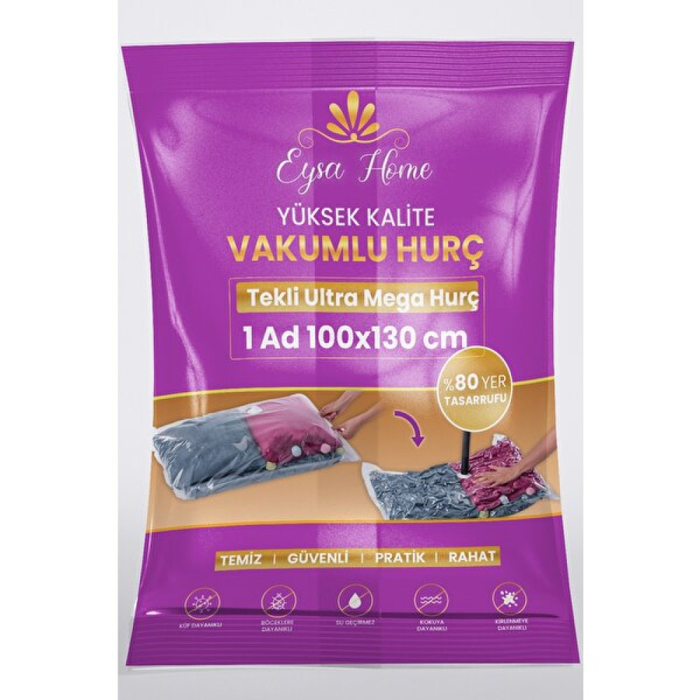 Eysa Home Layrol Tekli Büyük Boy Vakumlu Poşet (Vakumlu Hurç) - 100 x 130 cm Hurç Fiyatı