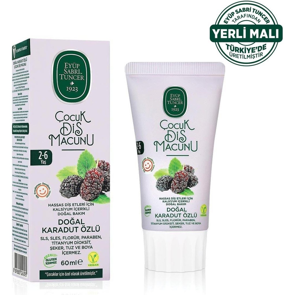 Eyüp Sabri Tuncer Doğal Karadut Özlü 2-6 Yaş Çocuk Diş Macunu 60 Ml Diş Macunları Fiyatı