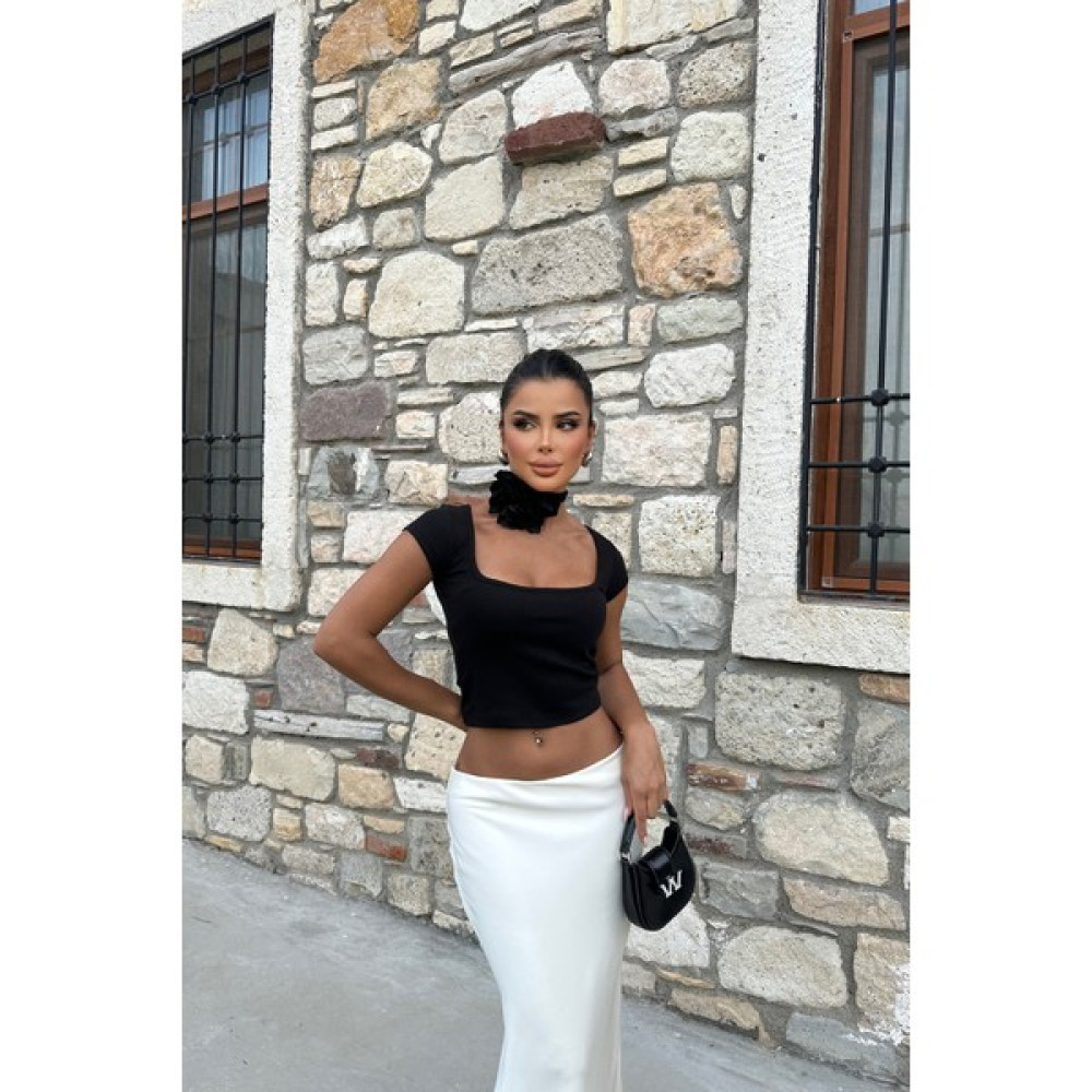 Eyyo Siyah Basic Crop Top ATE4720 Bluz Fiyatı