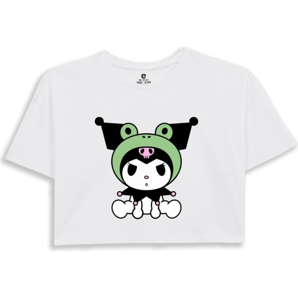 EZ Design Kuromi Baskılı Çocuk Crop Tişört Kız Çocuk T-shirt Fiyatı