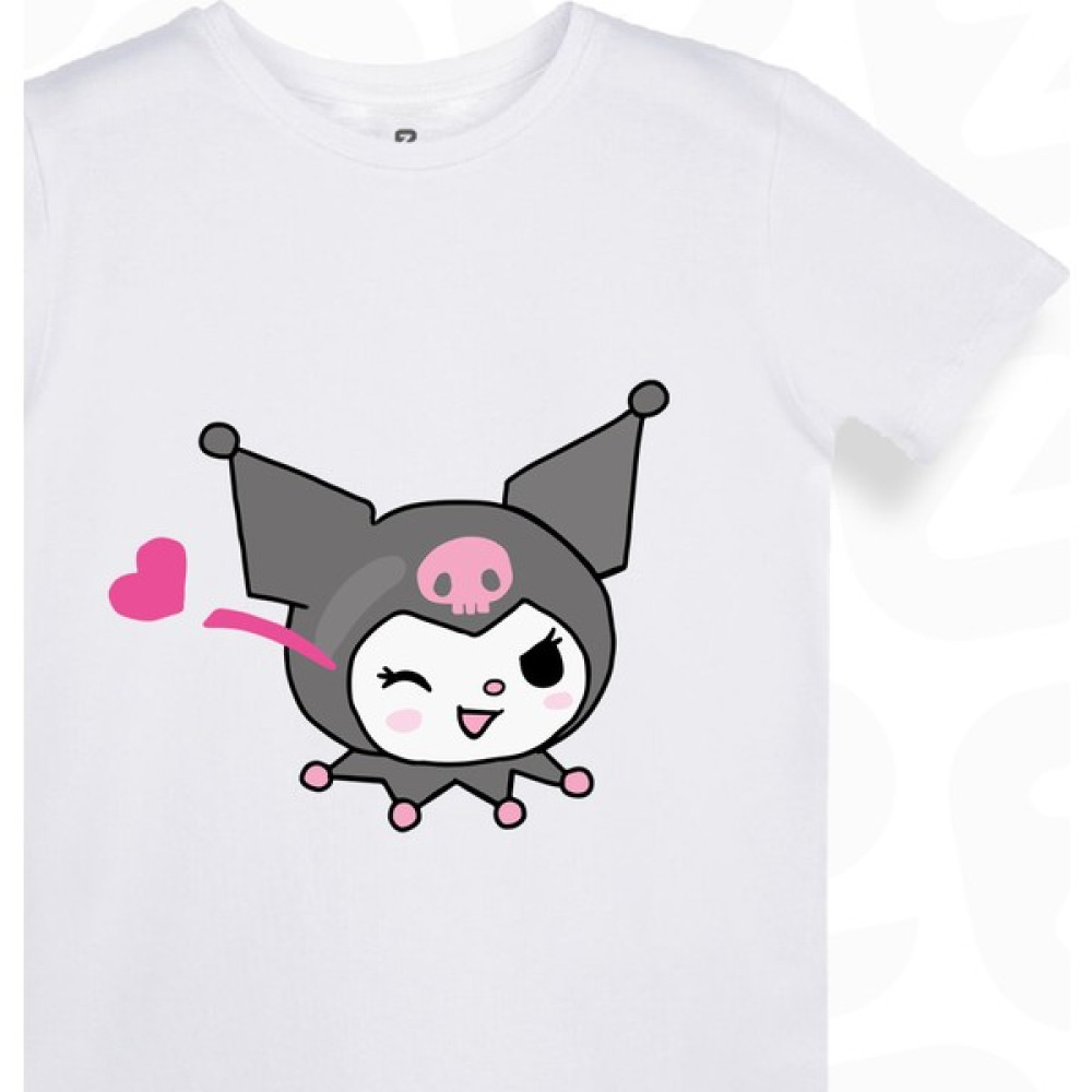 EZ Design Tr Kuromi Baskılı Çocuk Tişörtü Siyah/beyaz Kız Çocuk T-shirt Fiyatı