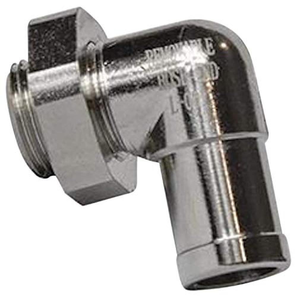 EZ Oil Drain Valve (L-001) L-Shaped Hose End - 3/8" L-Shape, Small, Silver