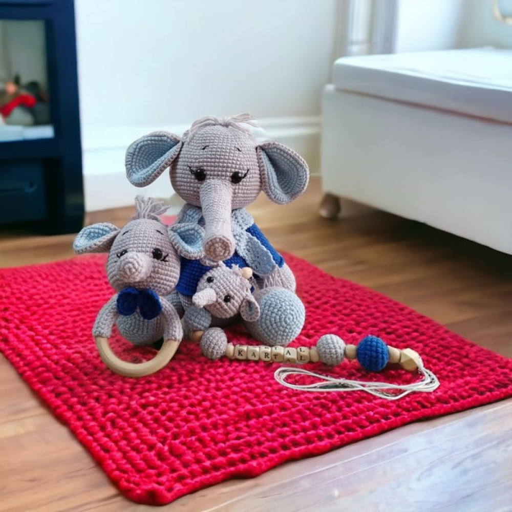 Ezgi's Babies Sevimli Fil Amigurumi El Örgüsü Yenidoğan Hediyelik Oyuncak Seti 3'lü Set Oto Boyaları Fiyatı