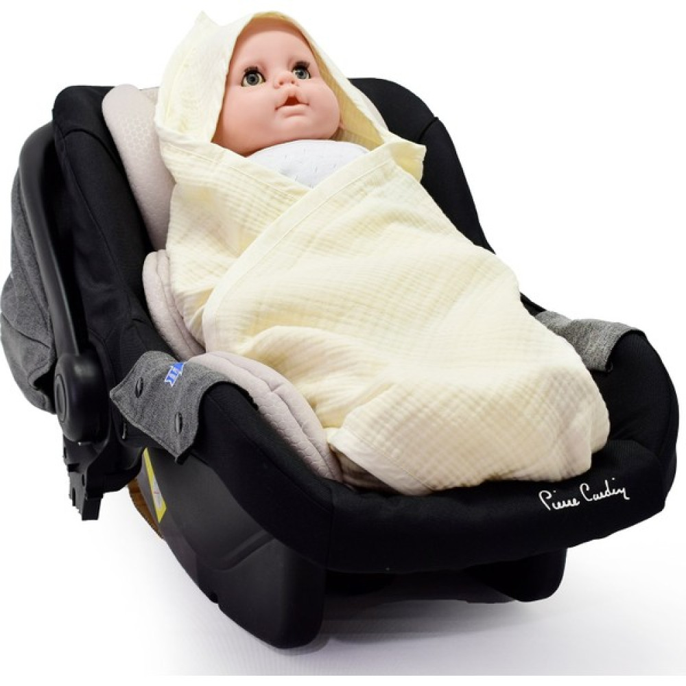 Ezh Başlıklı 4 Kat Müslin Bebek Battaniyesi 92 x 82 cm 1209 - Krem Oto Boyaları Fiyatı