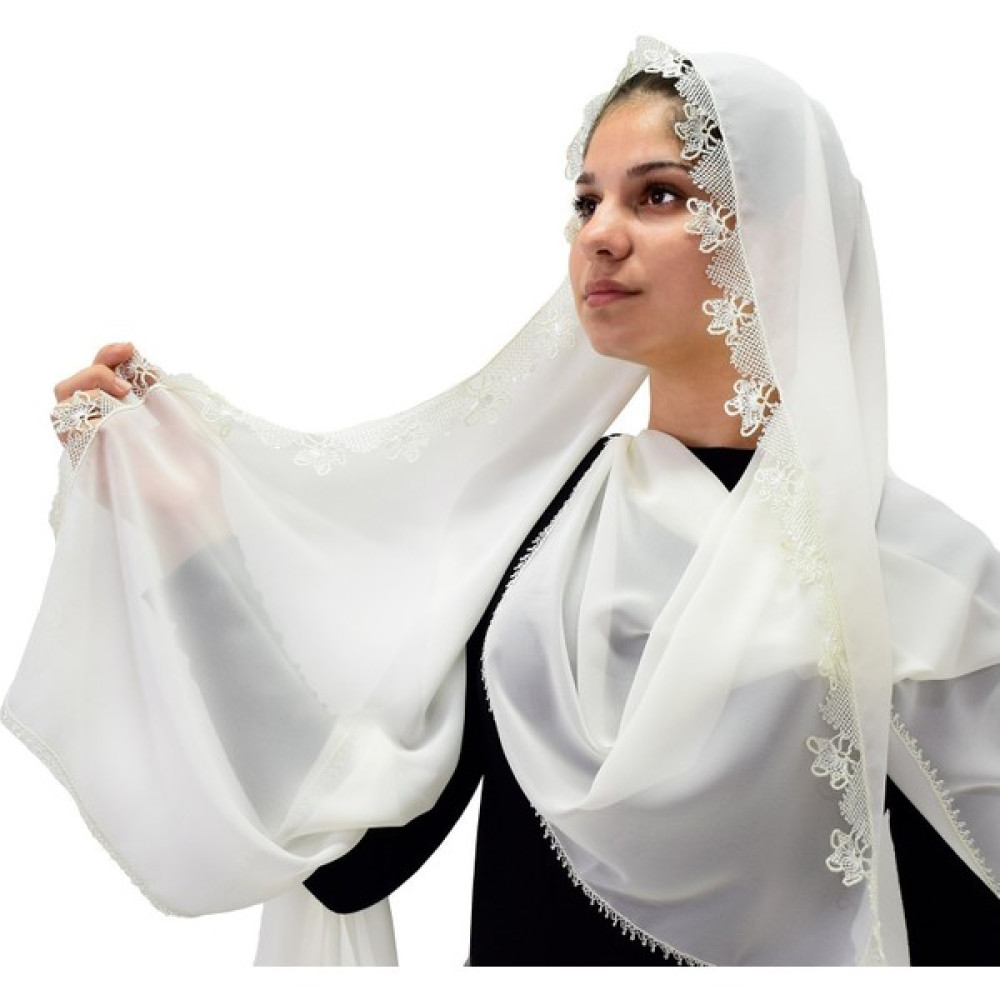 Ezh Iğne Oyalı Şifon Mevlüt Örtüsü Eşarp Fiyatı