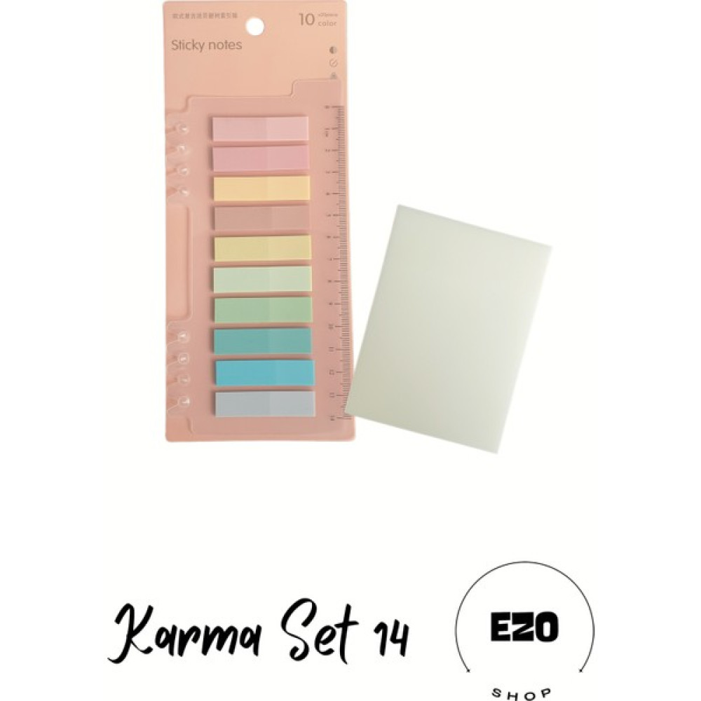 Ezoshop 2 li Set Postit Karenot Büyük Boy Seffaf Yapiskanli Not Kagidi Kirtasiye Post It Karma Set 14 Not Defteri & Bloknot Fiyatı