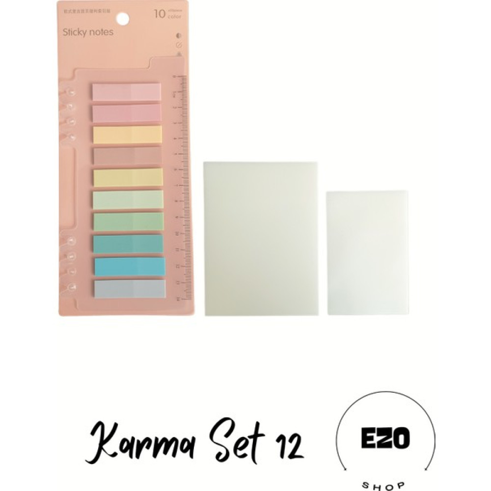 Ezoshop 3 Lü Set Postit Karenot 2 Boy Seffaf Yapiskanli Not Kagidi Kirtasiye Post It Karma Set 12 Not Defteri & Bloknot Fiyatı