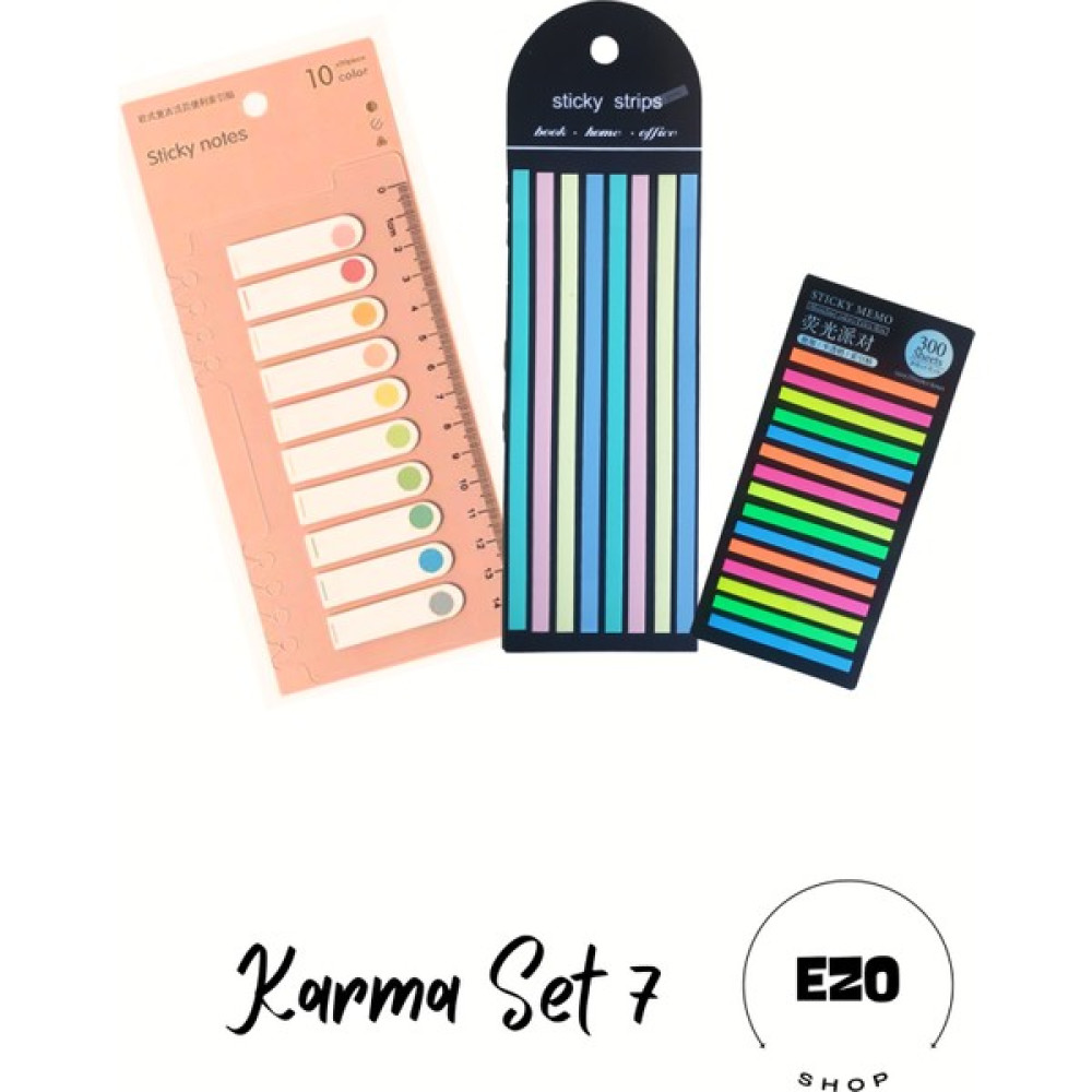 Ezoshop 3 Lü Set Postit Uzun Kısa Serit Seffaf Yapiskanli Not Kagidi Kirtasiye Post It Karma Set-7 Not Defteri & Bloknot Fiyatı