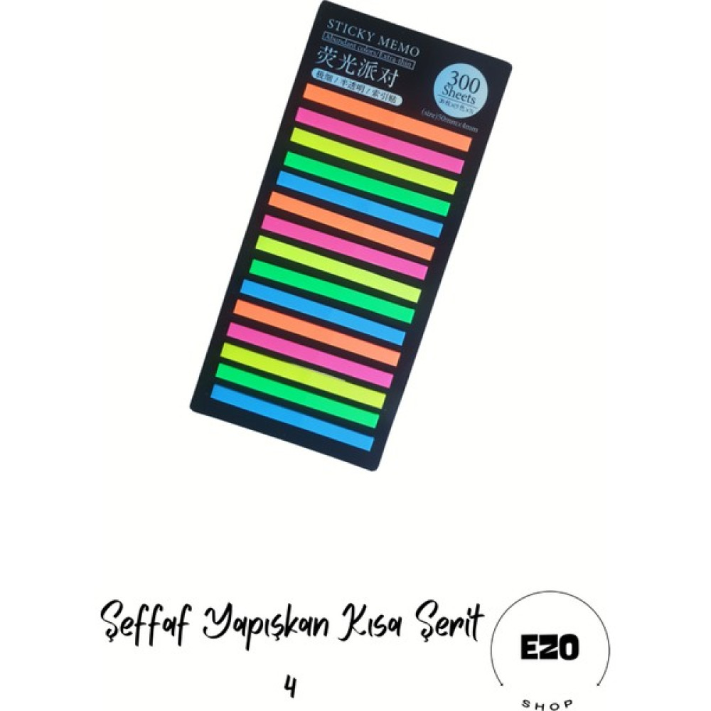 Ezoshop Kısa Serit Postit Seffaf Yapiskanli Not Kagidi Kirtasiye Post It - Kısa Şerit 4 Not Defteri & Bloknot Fiyatı