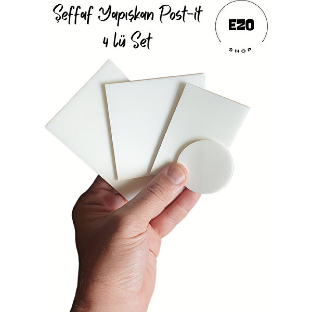 Ezoshop Şeffaf Renkli Postit Yapışkan Post It Not Kağıdı Karenot Dairenot - 4 Lü Set - Beyaz Not Defteri & Bloknot Fiyatı