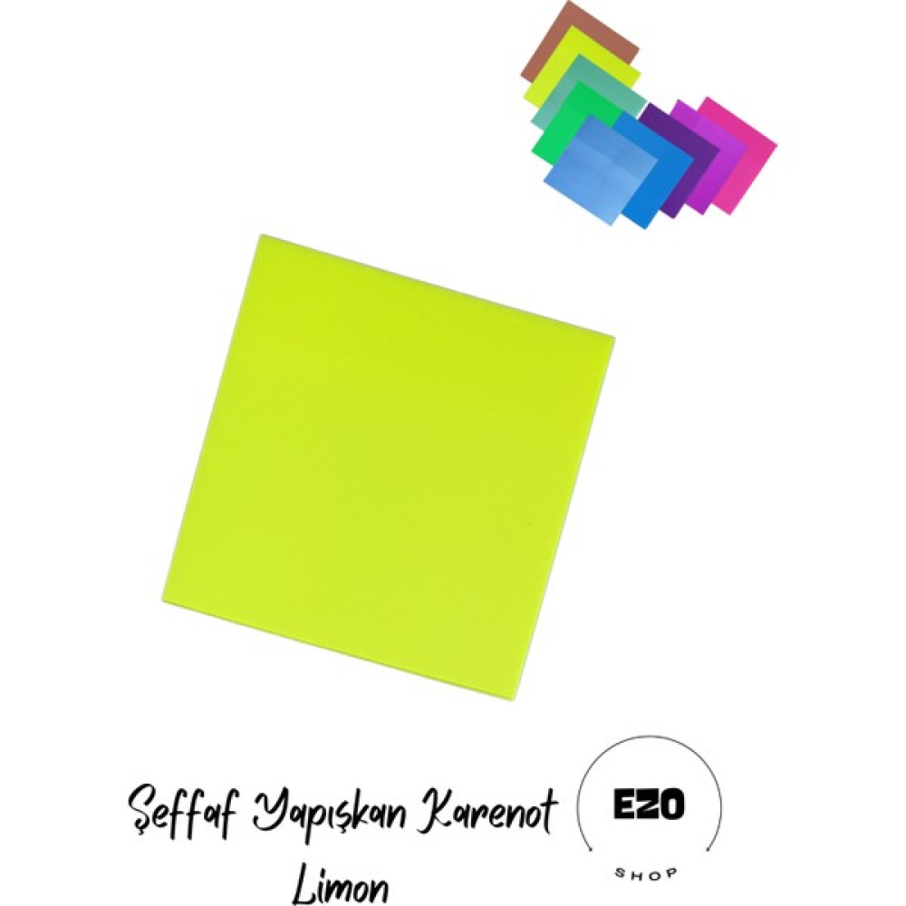 Ezoshop Şeffaf Renkli Postit Yapışkan Post-It Not Kağıdı Karenot Limon Not Defteri & Bloknot Fiyatı