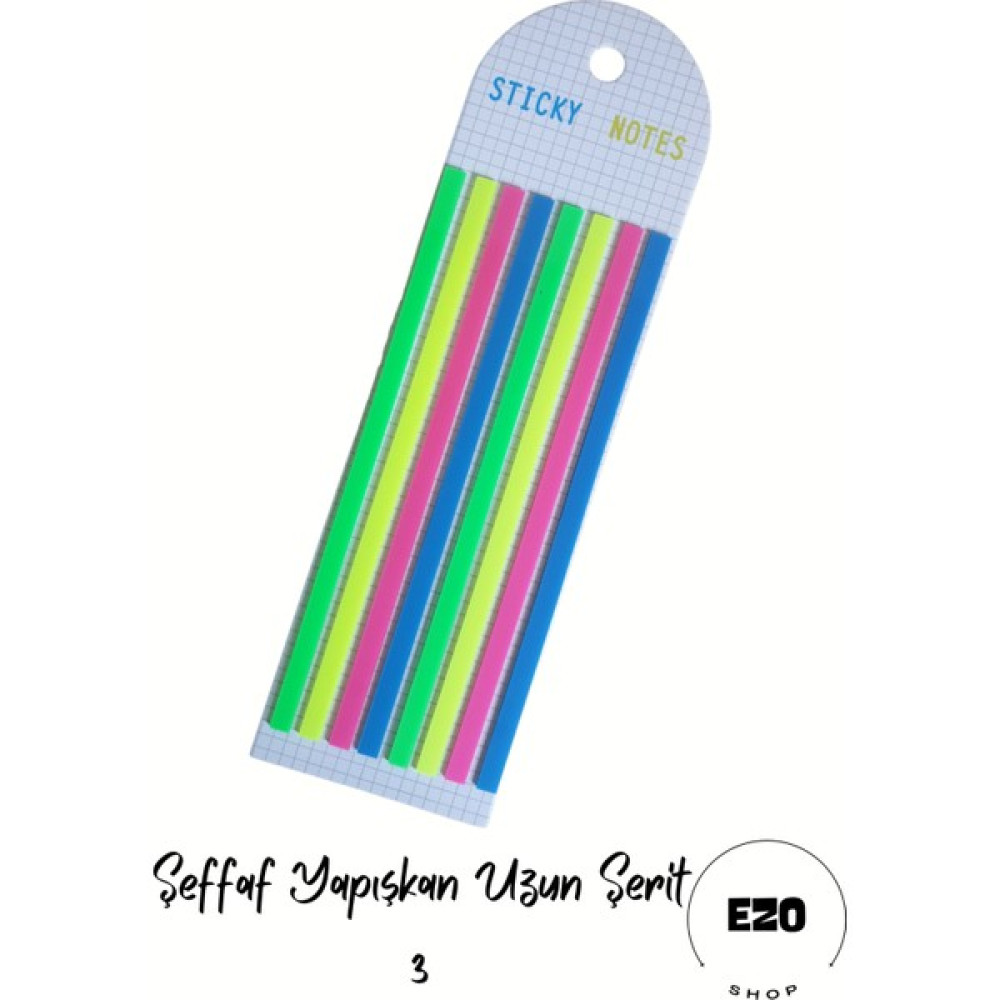 Ezoshop Uzun Serit Postit Seffaf Yapiskanli Not Kagidi Kirtasiye Post It - Uzun Şerit 3 Not Defteri & Bloknot Fiyatı