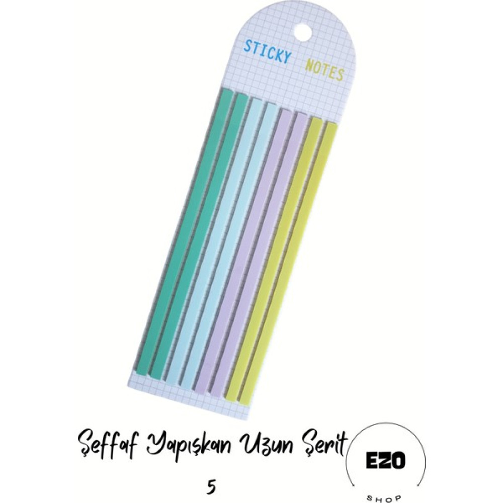 Ezoshop Uzun Serit Postit Seffaf Yapiskanli Not Kagidi Kirtasiye Post It - Uzun Şerit 5 Not Defteri & Bloknot Fiyatı