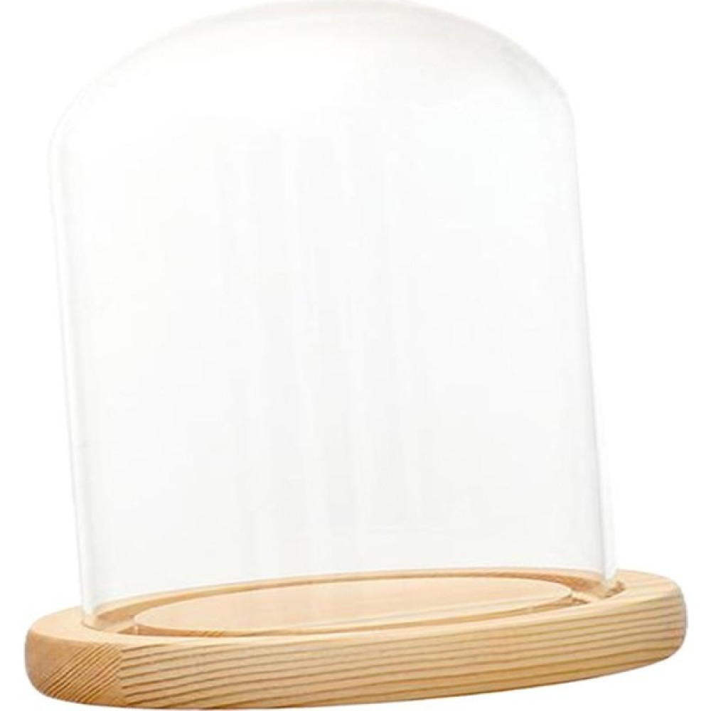 F Fityle LED Ahşap Taban Ile Temizle Cam Ekran Dome Microlandscape Tutucu E 12X12CM (Yurt Dışından) - Şeffaf Vazo Fiyatı
