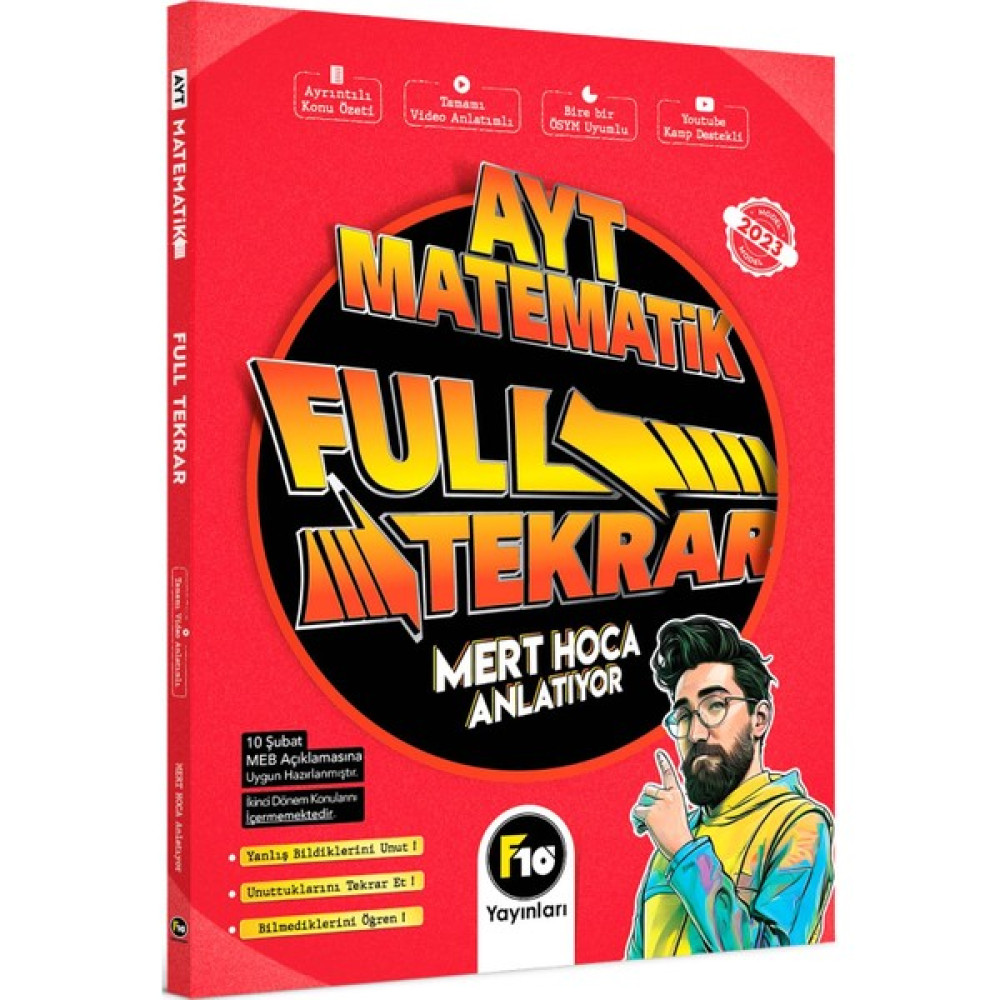 F10 F10 2023 Mert Hoca AYT Matematik Full Tekrar Video Ders Kitabı Matematik Fiyatı