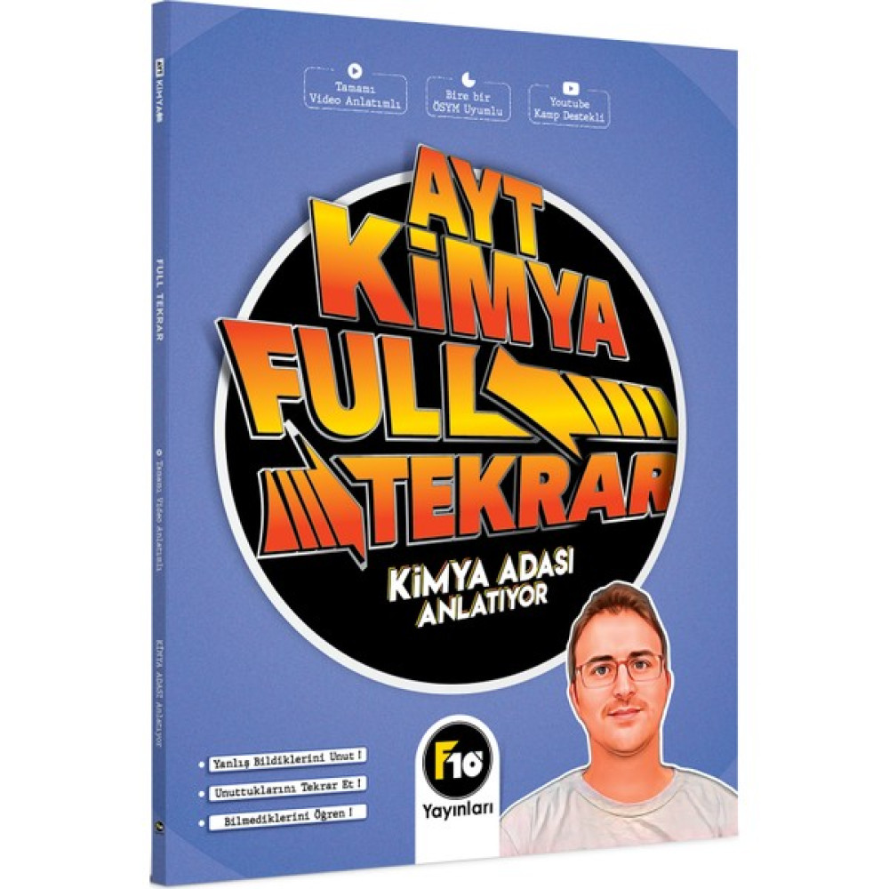 F10 Yayınları Kimya Adası AYT Kimya Full Tekrar Video Ders Kitabı Ders Sınav Kitapları Fiyatı