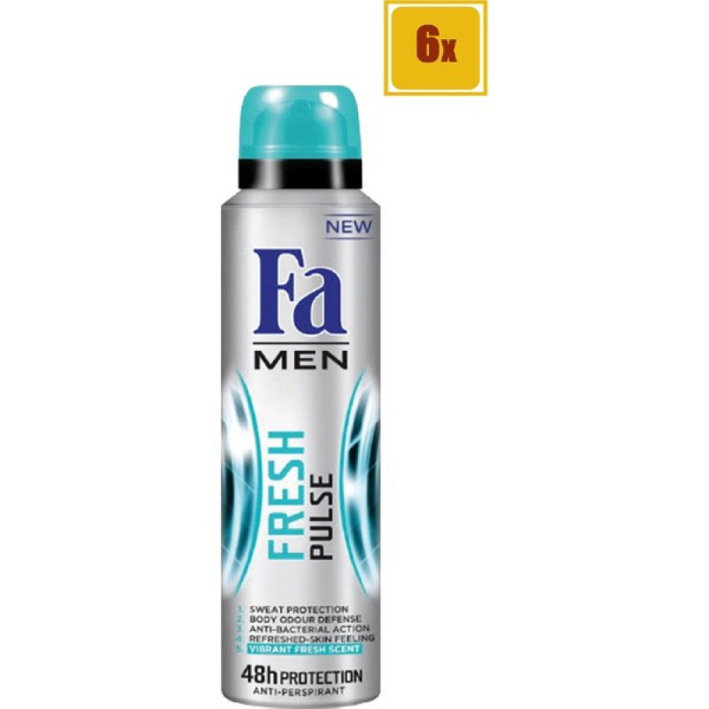Fa Deo Spray Men Fresh Pulse 150 ml 6'lı Set Deodorantlar Fiyatı