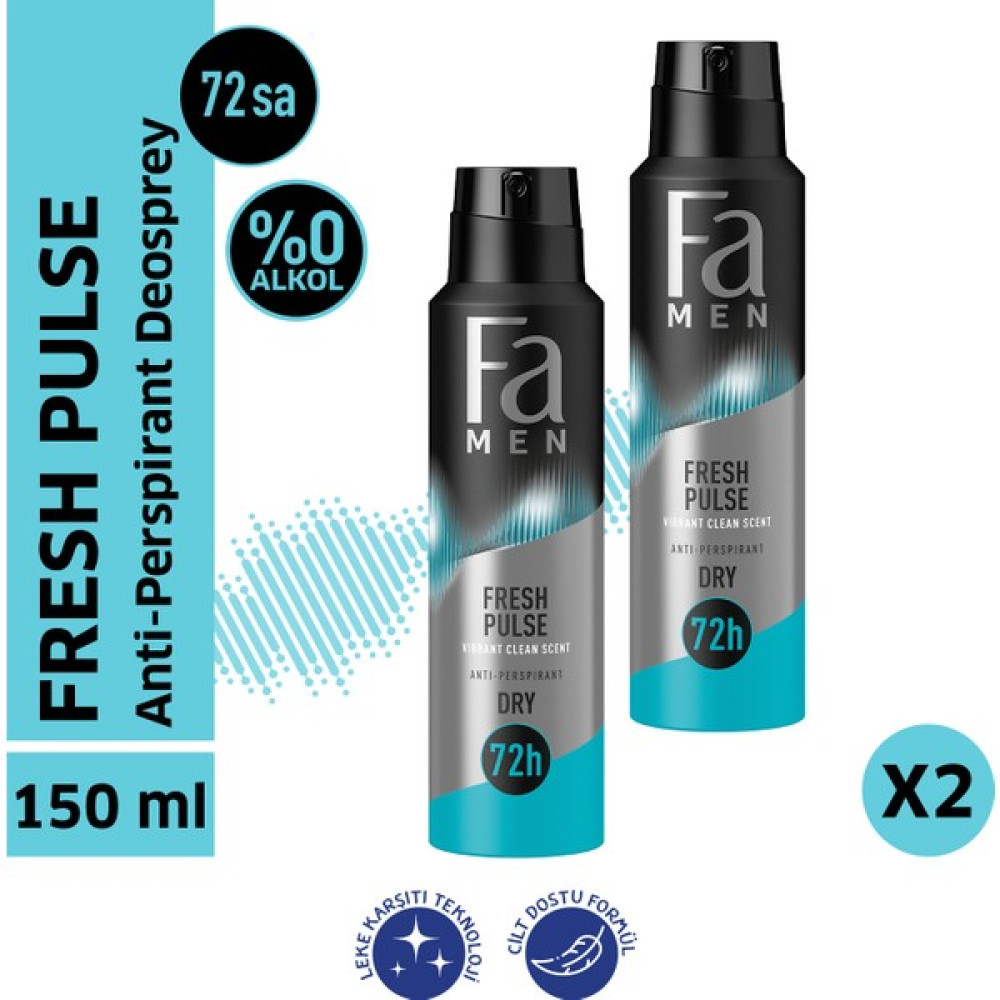 Fa Men Deosprey Fresh Pulse Mea 150 Ml X 2 Adet Deodorantlar Fiyatı