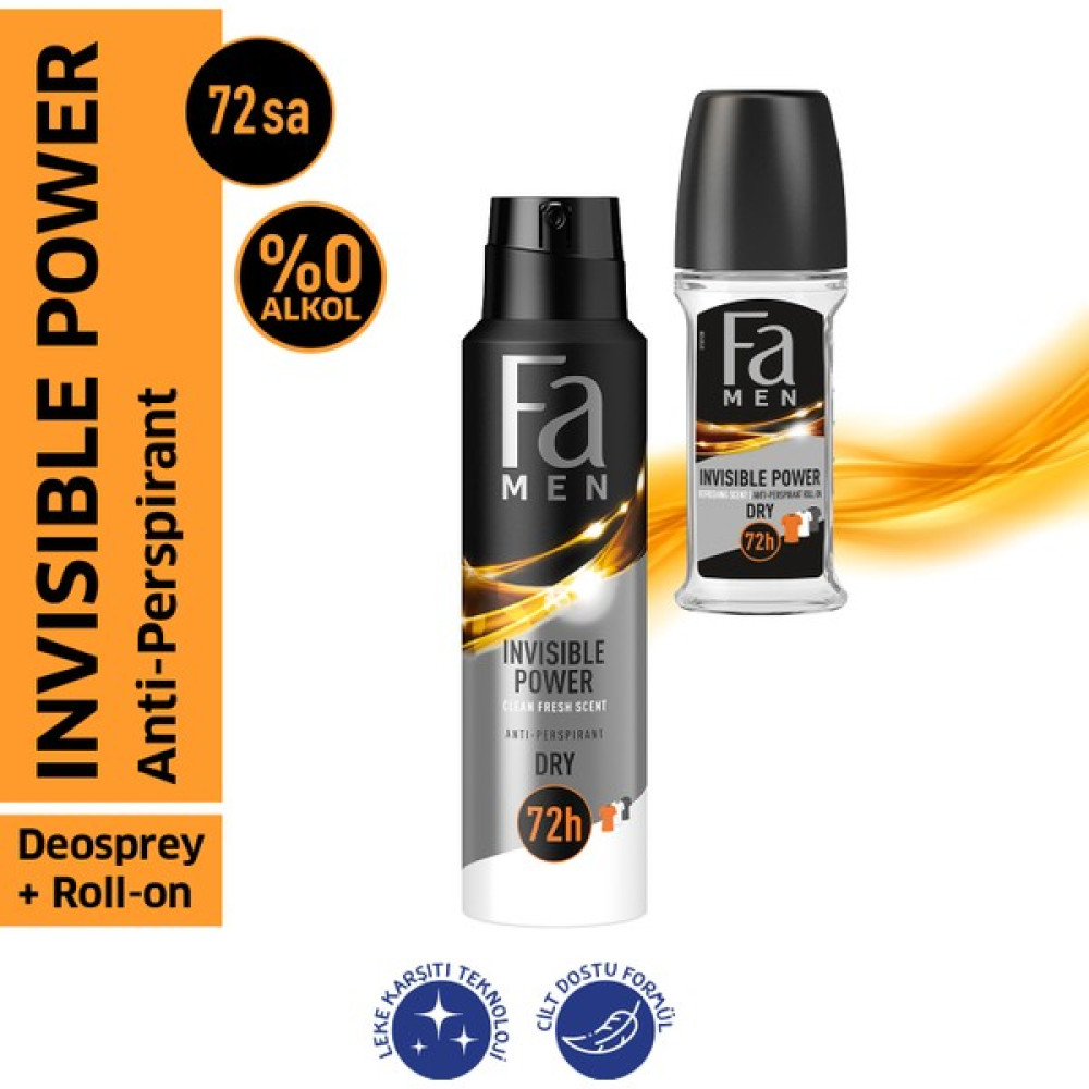 Fa Men Invisible Power Roll-On 50 Ml + Deosprey 150 Ml Deodorantlar Fiyatı