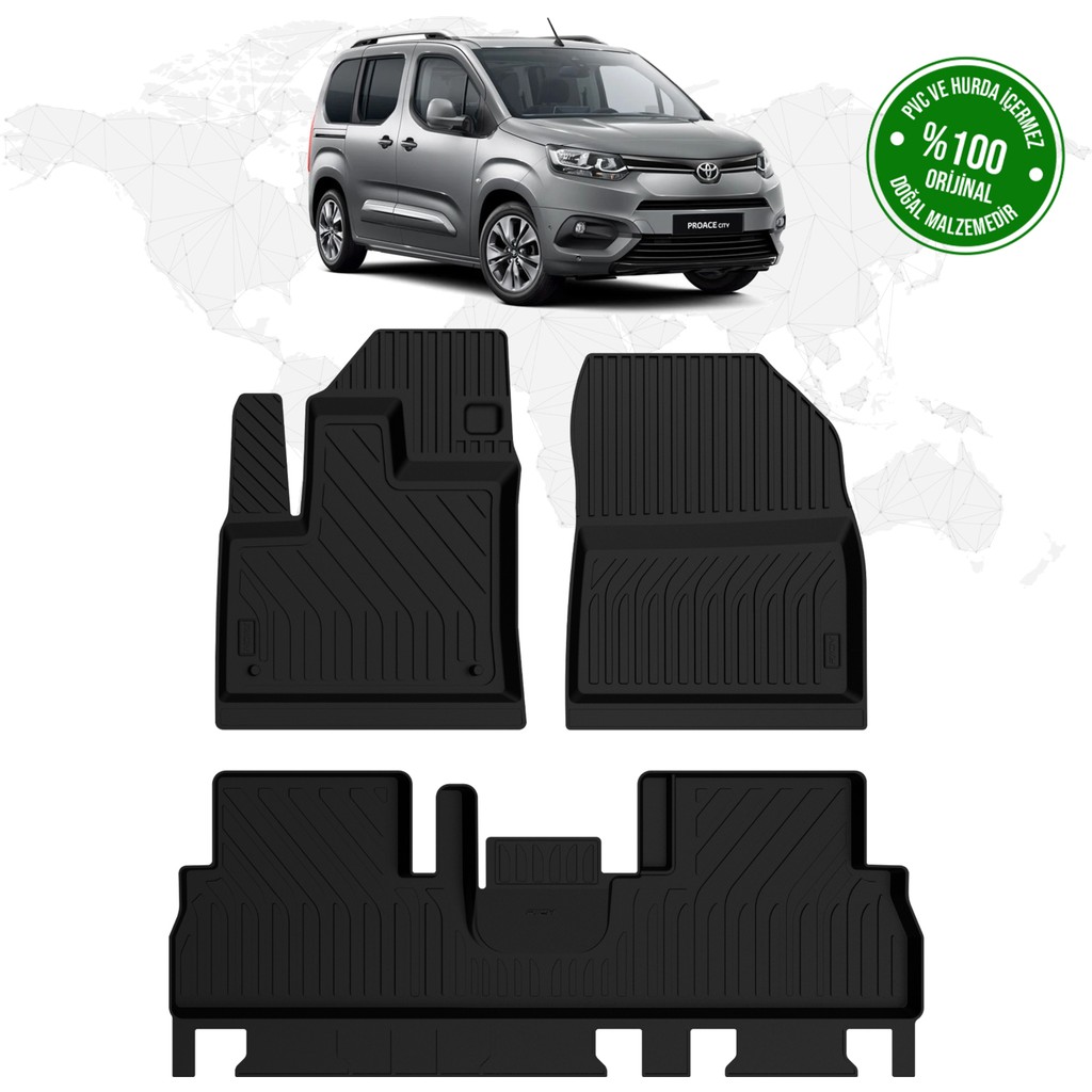 Fa Otomotiv Toyota Proace City 4d Havuzlu Paspas 2019 Model ve Sonrası - Siyah Araca Özel Paspaslar Fiyatı