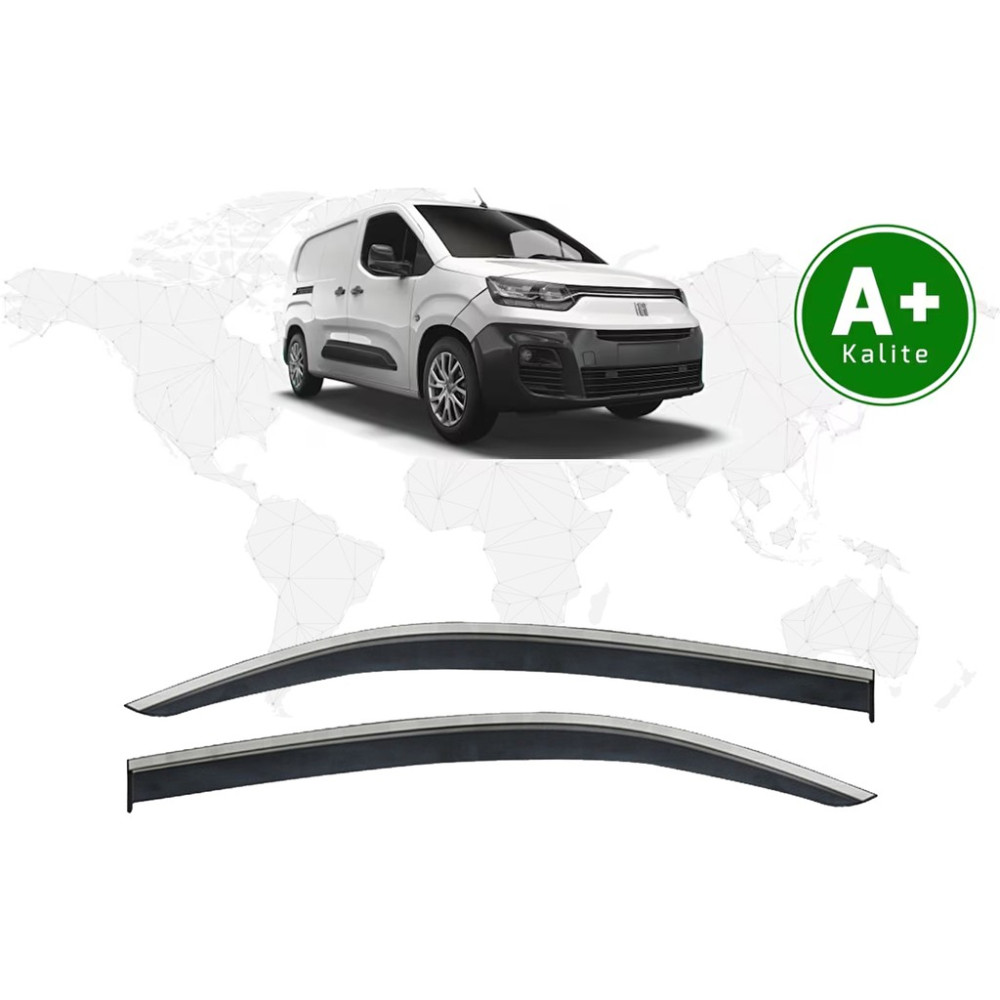 Fa Otomotiv Yeni Fiat Doblo Kromlu Cam Rüzgarlığı 2'li 2023 Model ve Sonrası Oto Rüzgarlıkları Fiyatı