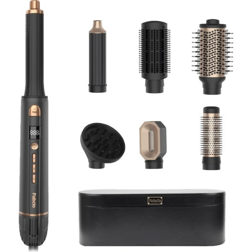 Fabcio Airset 7 Başlıklı Saç Kurutma, Düzleştirici, Bukle ve Şekillendirici Set (Siyah/gold) - Siyah Saç Şekillendiriciler Fiyatı