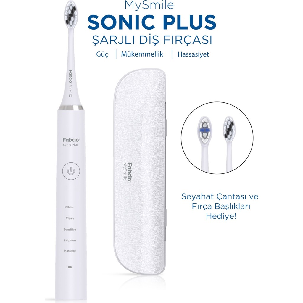Fabcio Mysmile Sonic Plus Şarjlı Diş Fırçası - Beyaz Diğer Fiyatı