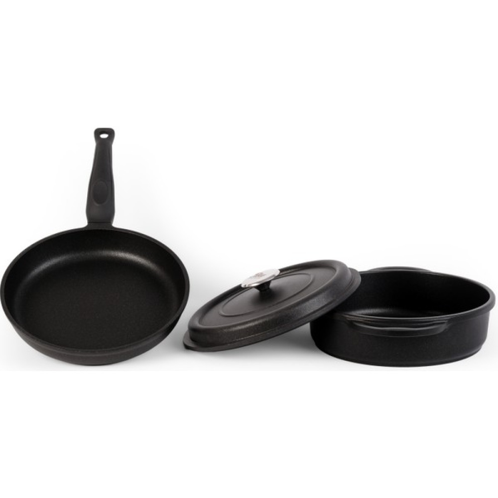 Fabcio Verona Basık Tencere 26cm + Tava 26cm (Siyah - 2'li Set) Tencereler Fiyatı