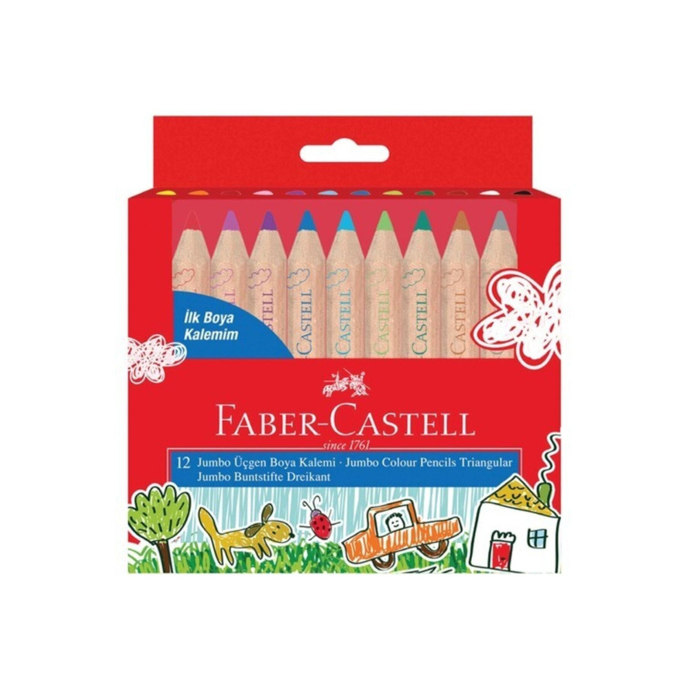 Faber Castel L 12li Jumbo Üçgen Boya "ilk Boya Kalemim" Set / 5171000004000 Kuru Boya Kalemi Fiyatı
