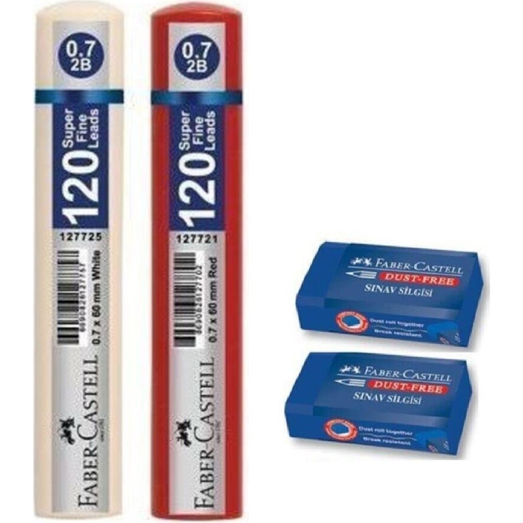 Faber Castell 0.7 120 Li Uç 2 Adet ve 2 Adet Sınav Silgisi Silgi Fiyatı