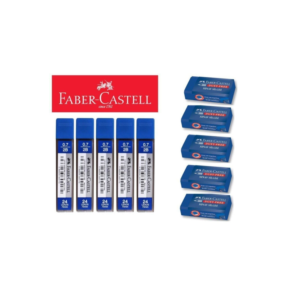 Faber Castell 0.7 Uç 24lü 5 Adet Ve Sınav Silgisi 5 Adet Kurşun Kalem Ucu (Min) Fiyatı