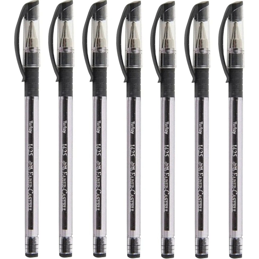 Faber-Castell 1425 Siyah İğne Uçlu Tükenmez Kalem Seti - 7 Adet, Şeffaf Gövde, Çıkarılabilir Kapak Kalem & Yazı Gereçleri Fiyatı