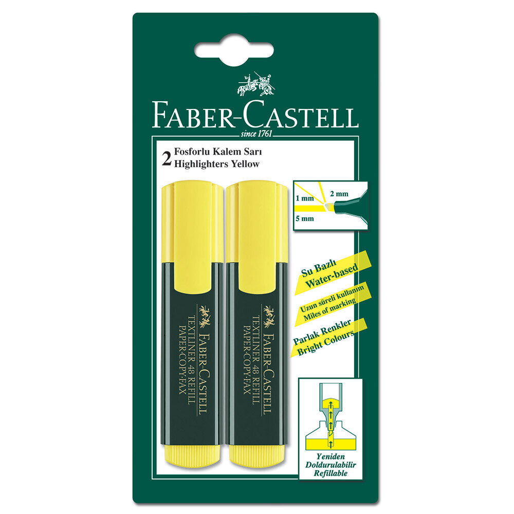 Faber Castell 2 Renk Fosforlu Kalem Sarı Fosforlu Kalem Fiyatı
