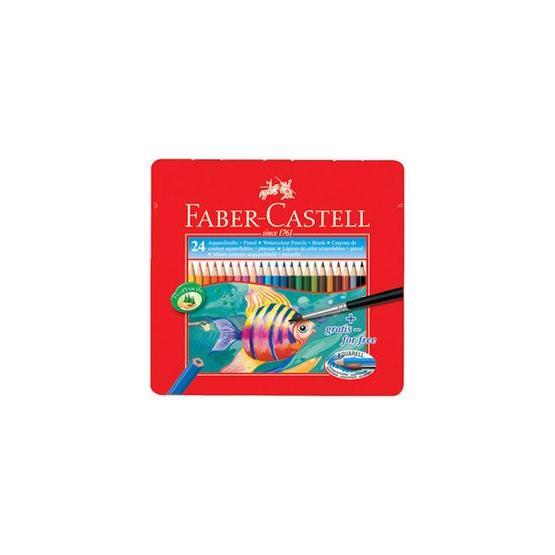 Faber Castell 24 Renk Metal Kutu Aquarel Suluboya Kalemi